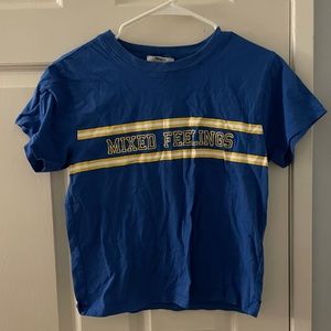 Forever 21 Mixed Feelings Blue Top - Size: S